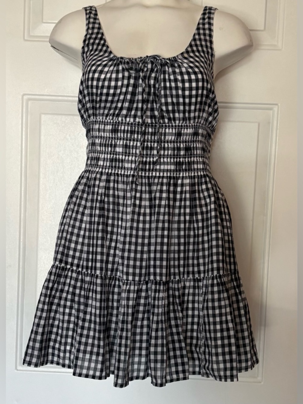 Abercrombie & Fitch Black Gingham Mini Dress size Small